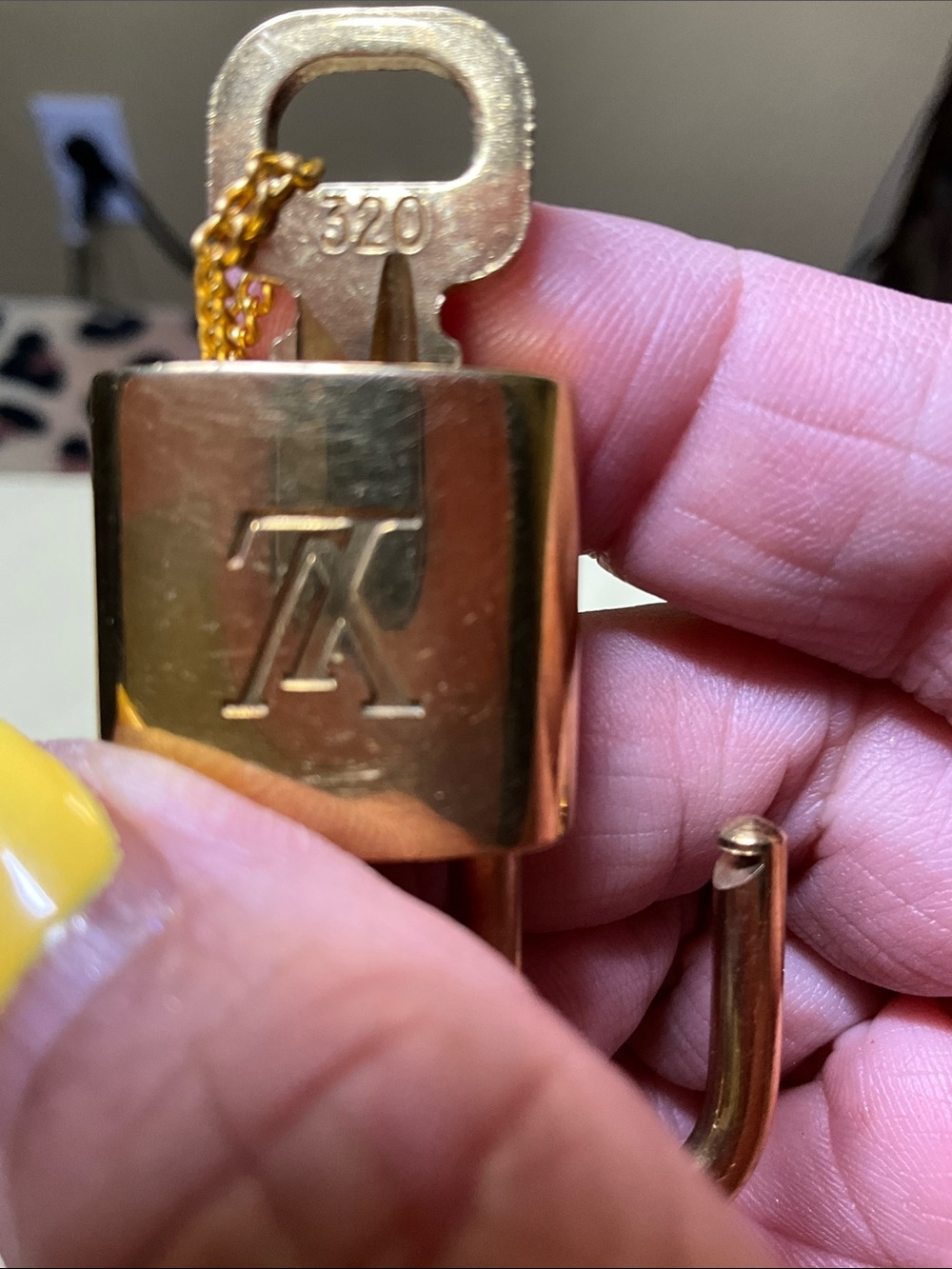 Louis Vuitton Gold Padlock Charm Necklace - Picture 3 of 4